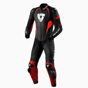 Revit Black Neon Red Triton Motorbike Leather Suit