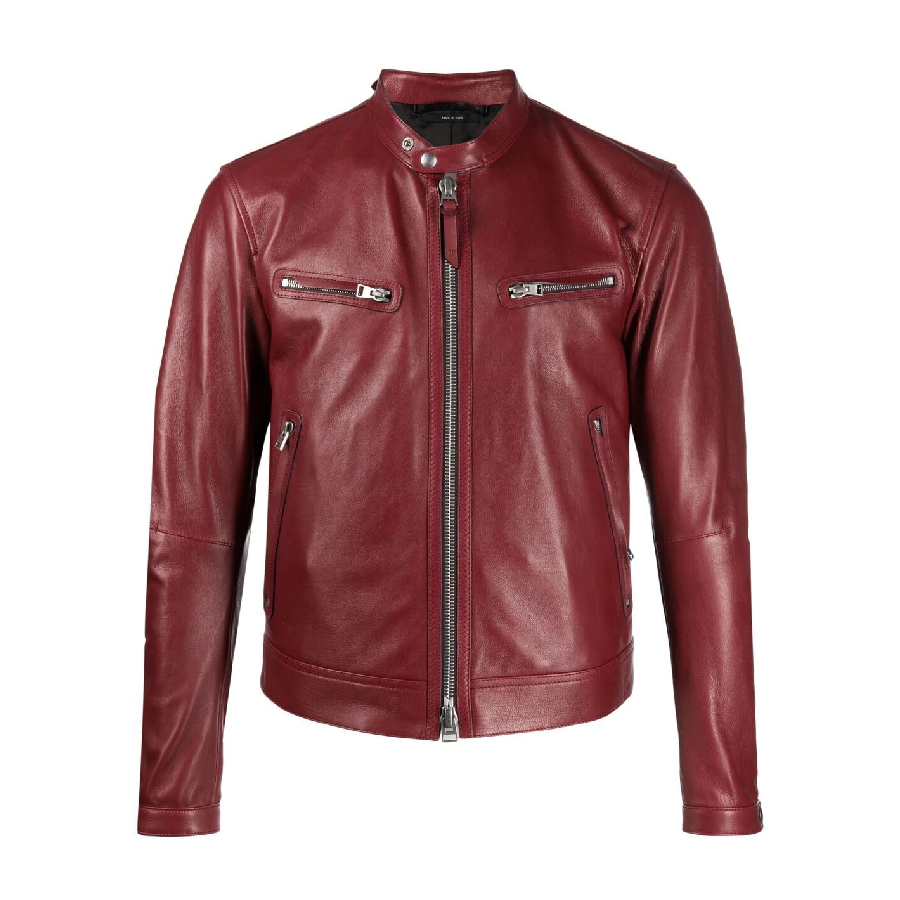 red leather jacket