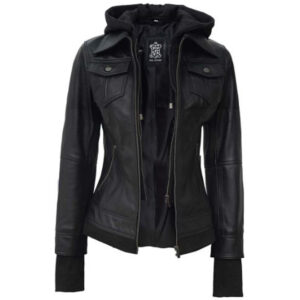 Black Leather Bomber Jacket