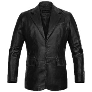 Black Leather Blazer