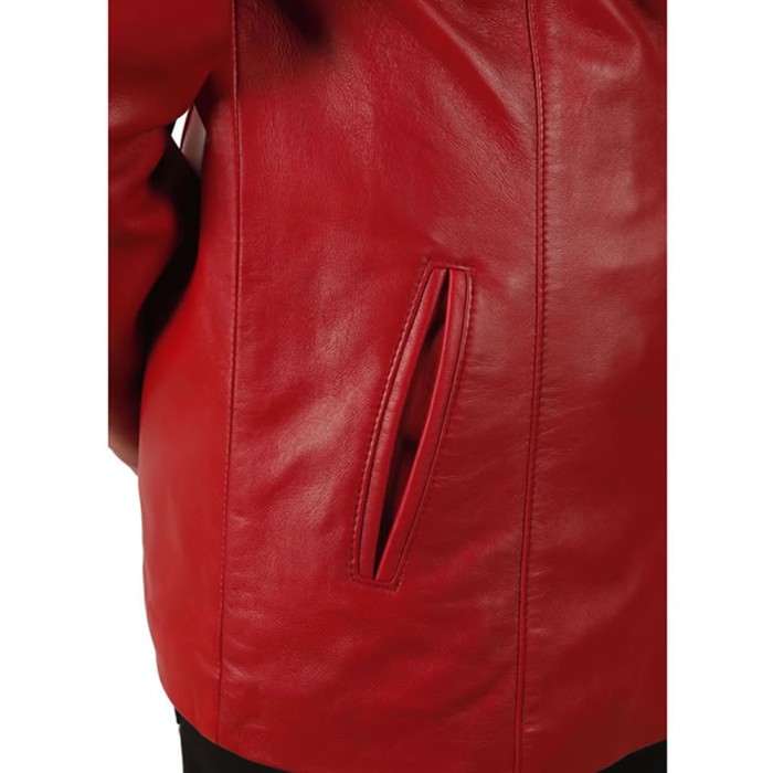 Womens Red Leather Blazer