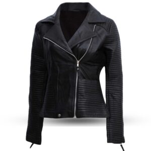 Women's Black Biker Leather Jacket