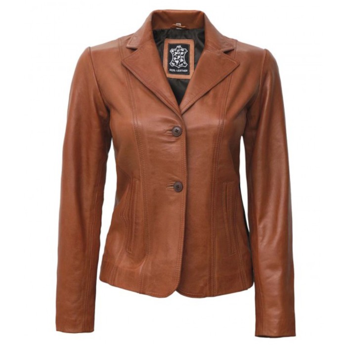 Brown Leather Blazer