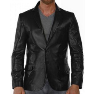 Black Leather Blazer