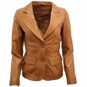 Brown Leather Blazer