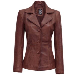 Brown Leather Blazer