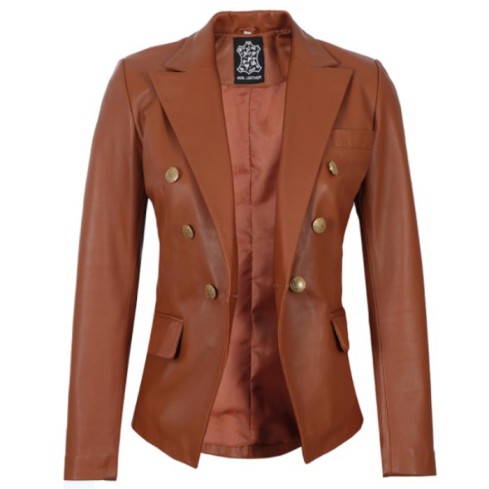 Brown Leather Blazer