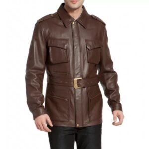 Brown Leather Coat Jacket