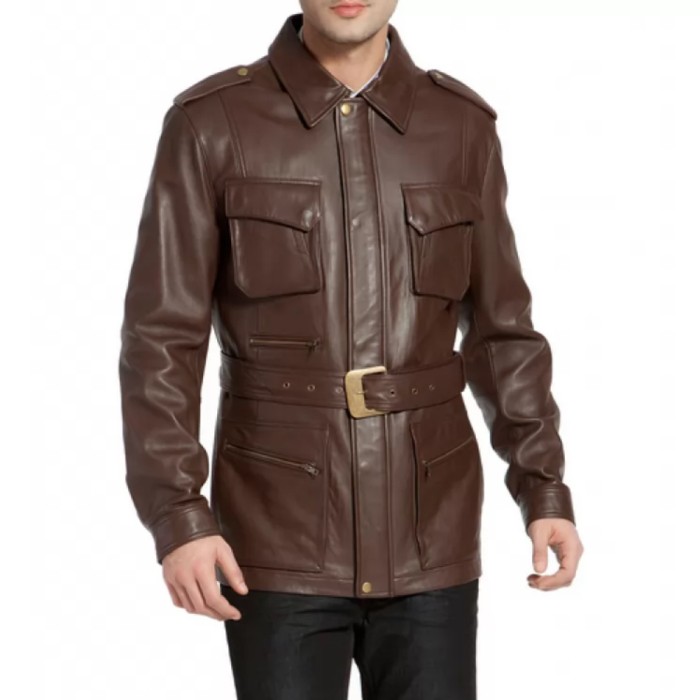 Brown Leather Coat Jacket