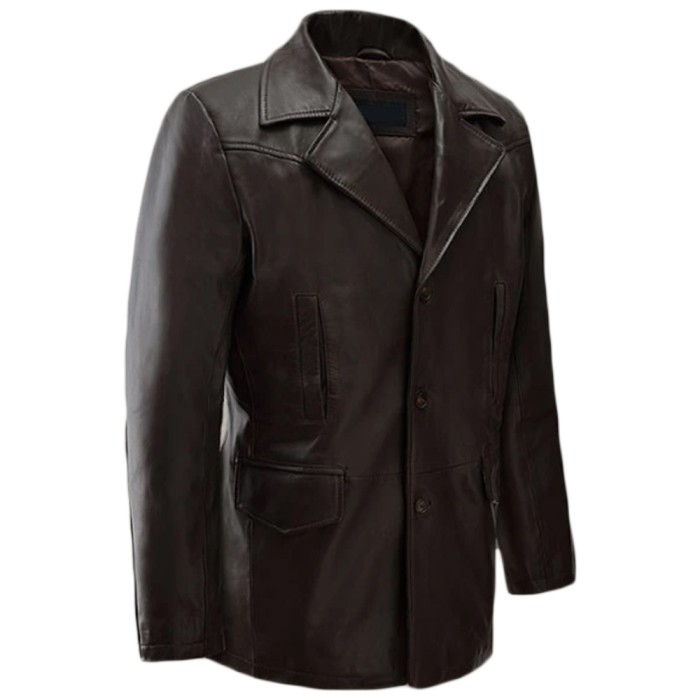 Brown Leather Trench Coat