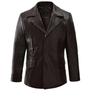 Brown Leather Trench Coat