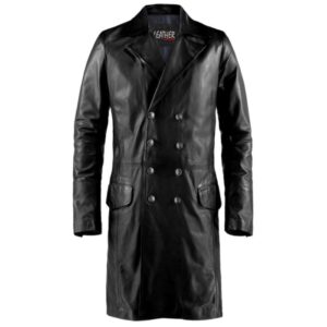 Black Leather Trench Coat