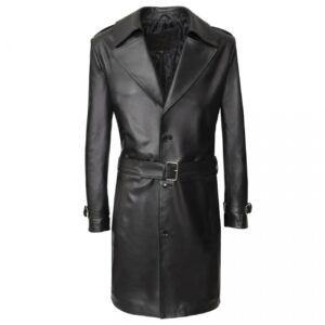Black Leather Trench Coat