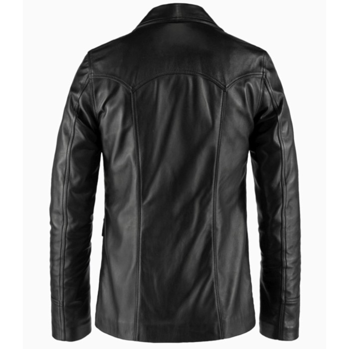 Black Leather Trench Coat