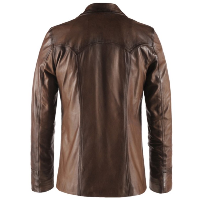 Brown Leather Trench Coat
