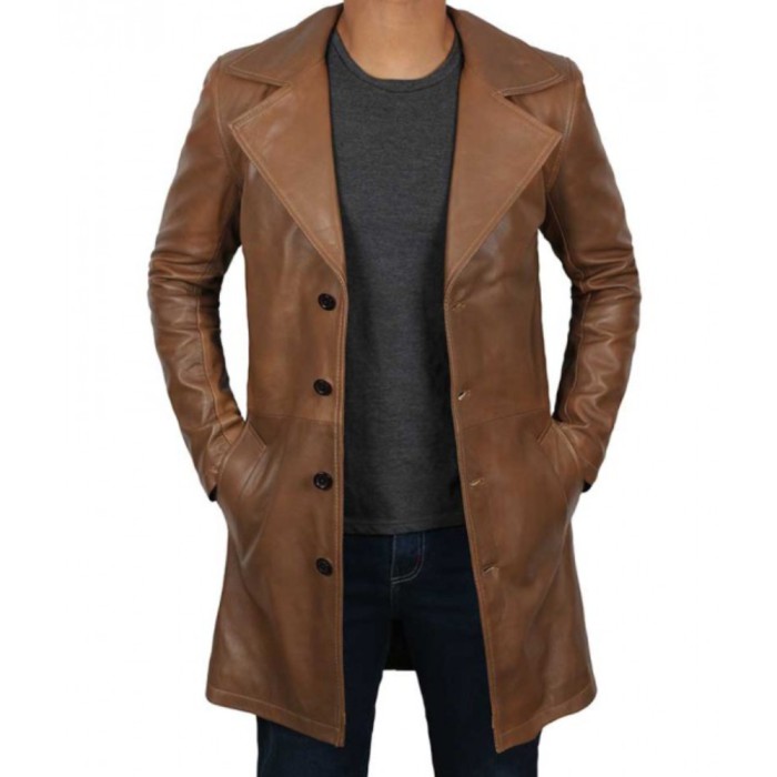 Mens Brown Vintage Custom Leather Coat