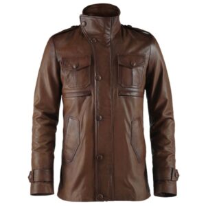 Brown Vintage Leather Coat