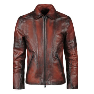 red leather jacket