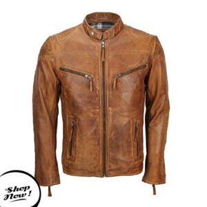 Brown Biker Leather Jacket