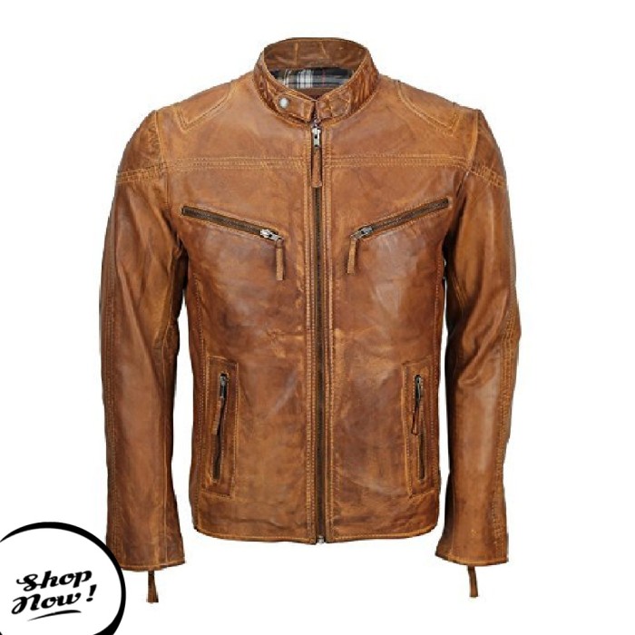 Brown Biker Leather Jacket