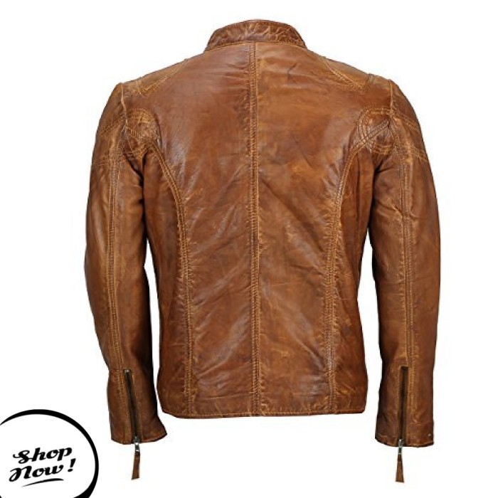 Brown Biker Leather Jacket