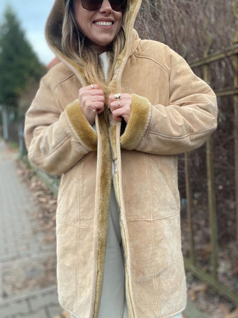 oversized shearling leather jacket womens